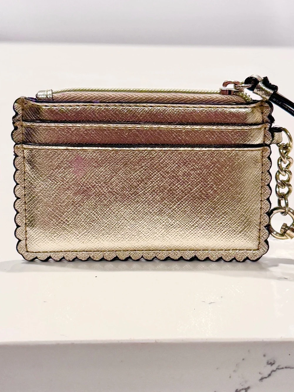 Victoria's Secret Gold Metallic Cardholder, Wallet and Heart Keychain EUC - Picture 5 of 10